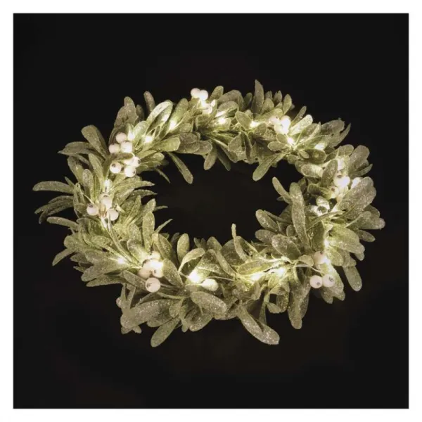 EMOS Vánoční LED věnec s časovačem Jaylee 35 cm  zelený
