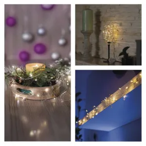 EMOS Vánoční světelná LED girlanda s časovačem Vega 120 cm teplá bílá