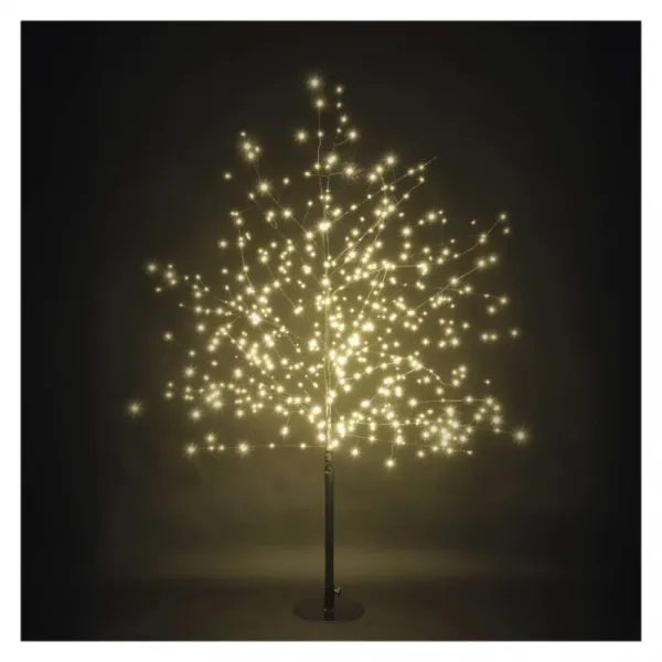 EMOS Vánoční světelný LED strom Bruce 120 cm černý/teplý bílý