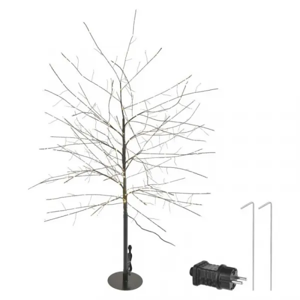 EMOS Vánoční světelný LED strom Bruce 120 cm černý/teplý bílý