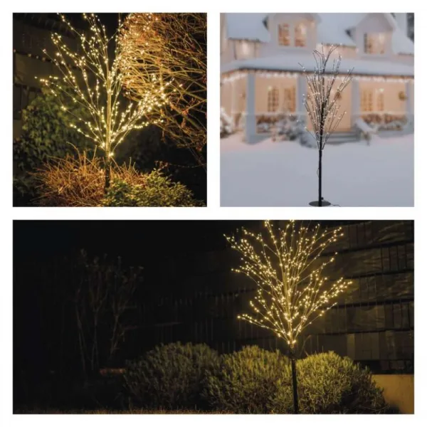 EMOS Vánoční světelný LED strom Bruce 120 cm černý/teplý bílý