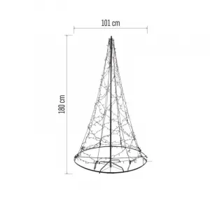 EMOS Vánoční světelný LED strom Imani 180 cm černý/teplý bílý