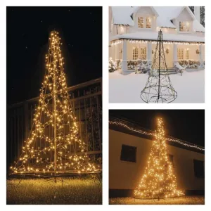 EMOS Vánoční světelný LED strom Imani 180 cm černý/teplý bílý
