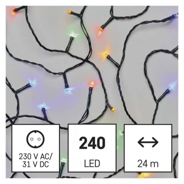 EMOS Vánoční LED světelný řetěz s časovačem Spirit 2400 cm vícebarevný