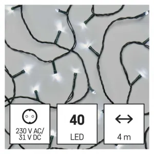 EMOS Vánoční LED světelný řetěz s časovačem Spirit 400 cm studený bílý