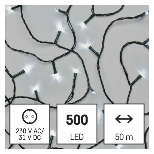EMOS Vánoční LED světelný řetěz s časovačem Spirit 5000 cm studený bílý
