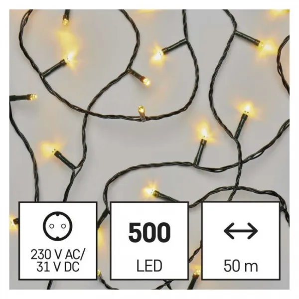 EMOS Vánoční LED světelný řetěz s časovačem Spirit 5000 cm teplý bílý