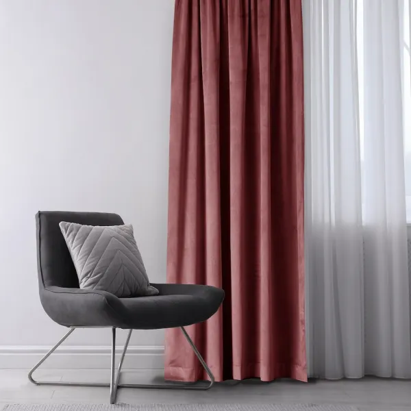 3kraft Záves AmeliaHome Velvet s priechodkami ružový, veľkosť 140x270