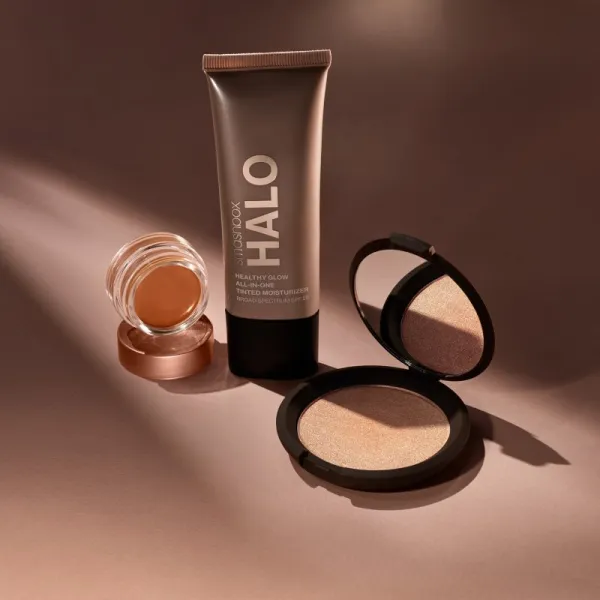 Smashbox x Becca Shimmering Skin Perfector Pressed Highlighter Mini rozjasňovač odtieň Sparkling Wine Pop 2,5 g