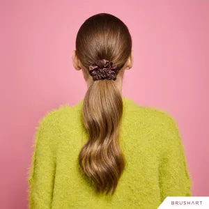 BrushArt Gift for You Slim & Midi satin scrunchie set gumičky do vlasov Chocolate brown 3 ks