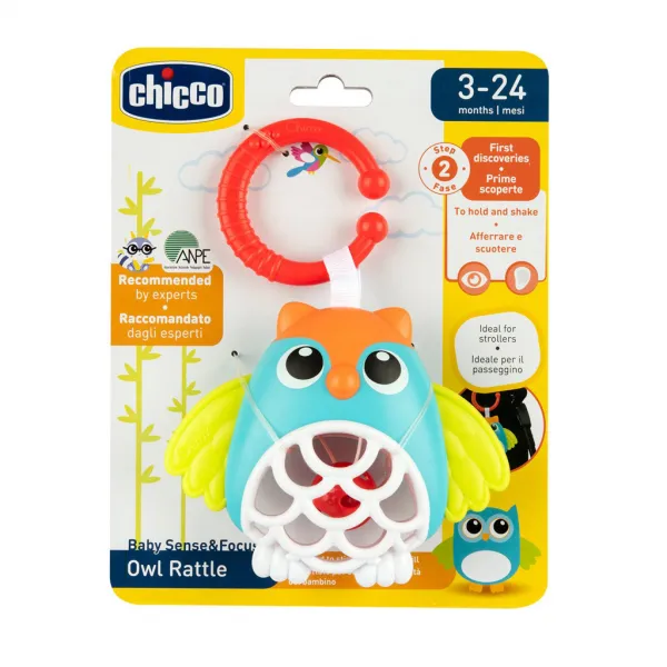 CHICCO Hračka na C krúžku Sova 3m+