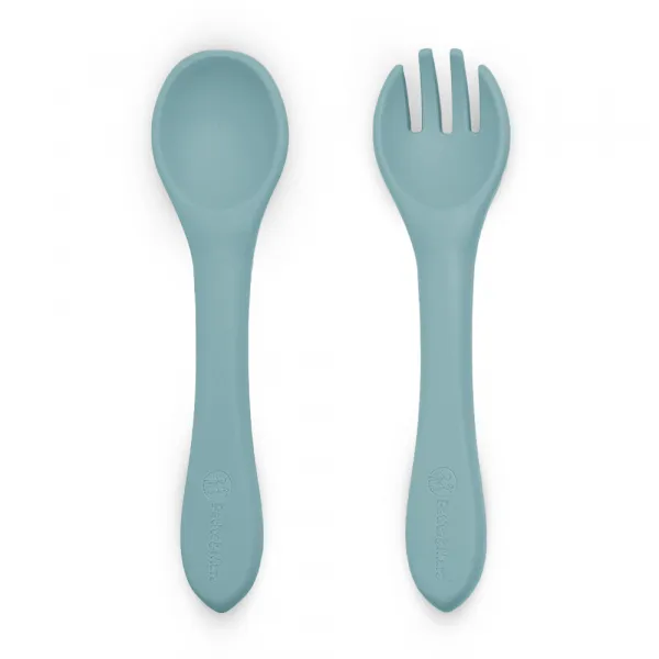 PETITE&MARS Príbor silikónový Take&Match Frosted Sky 6m+