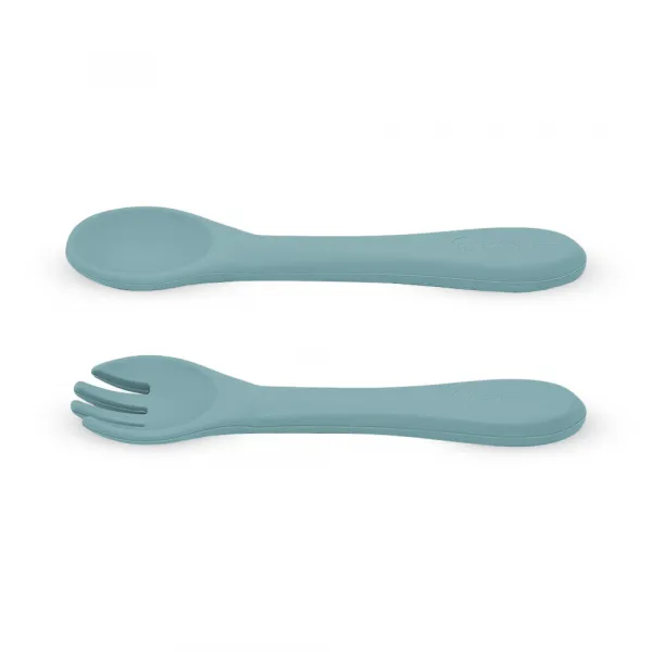 PETITE&MARS Príbor silikónový Take&Match Frosted Sky 6m+