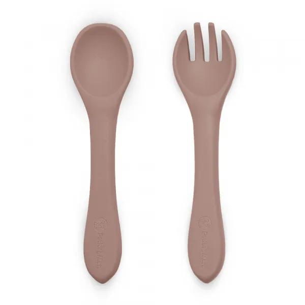 PETITE&MARS Príbor silikónový Take&Match Velvet Latte 6m+