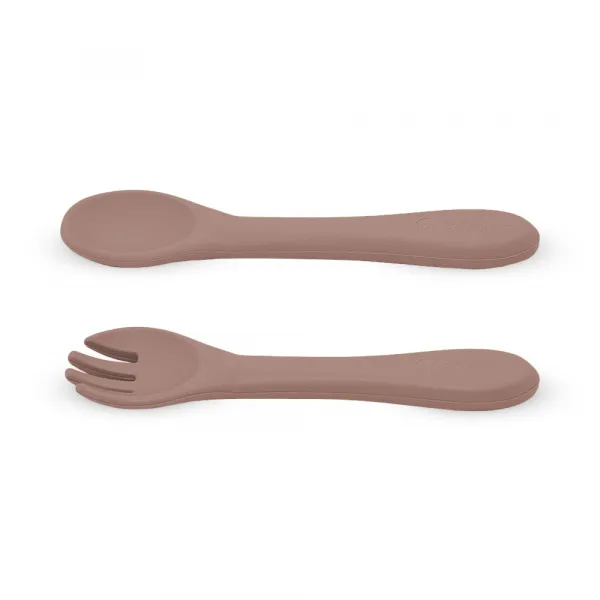 PETITE&MARS Príbor silikónový Take&Match Velvet Latte 6m+