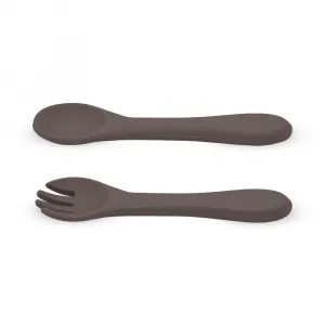 PETITE&MARS Príbor silikónový Take&Match Bitter Cocoa 6m+