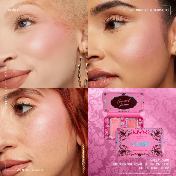 NYX Professional Makeup Bridgerton Royal Blush paleta líceniek odtieň 01 Wallflower 2x5 g