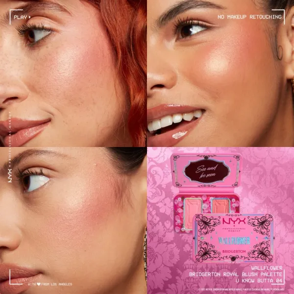 NYX Professional Makeup Bridgerton Royal Blush paleta líceniek odtieň 01 Wallflower 2x5 g