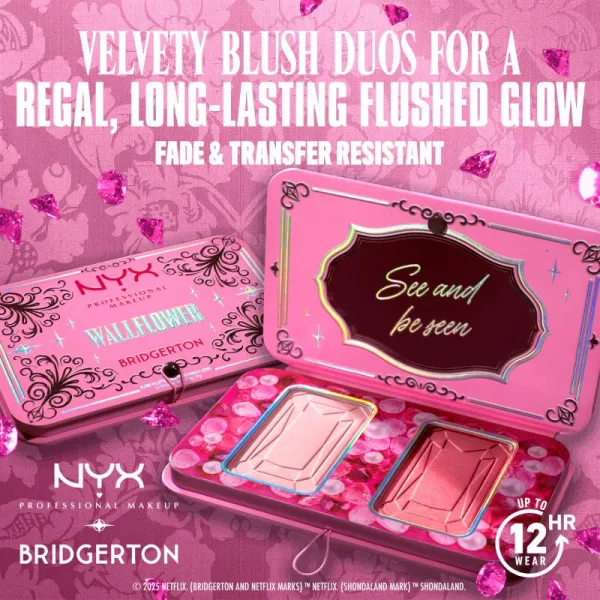 NYX Professional Makeup Bridgerton Royal Blush paleta líceniek odtieň 01 Wallflower 2x5 g