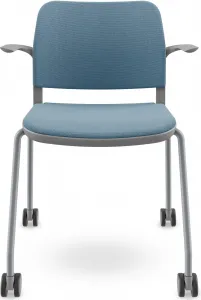LD SEATING Konferenčná stolička DUO,DU-03-N2,RM60, sivá kostra, celočalúnená