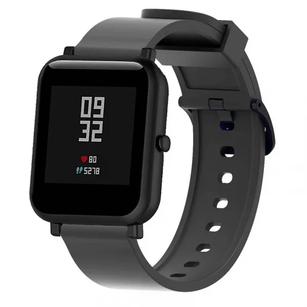 BStrap Silicone V4 remienok na Xiaomi Amazfit Bip, black (SXI009C0105)