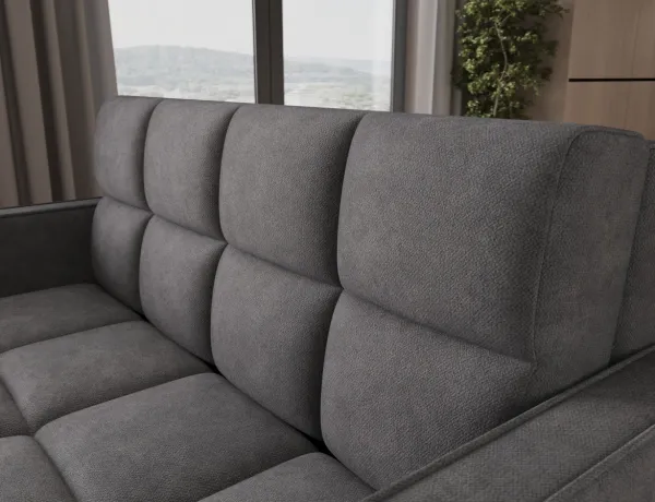 Trojmiestna rozkladacia pohovka s úložným priestorom delilah - tm.sivá