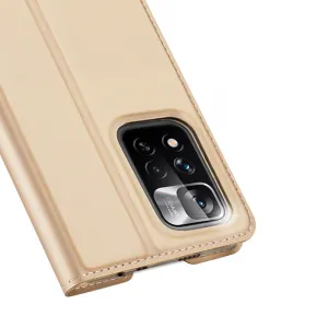 Dux Ducis Skin Pro knižkové kožené puzdro na Poco M4 Pro 5G, zlaté