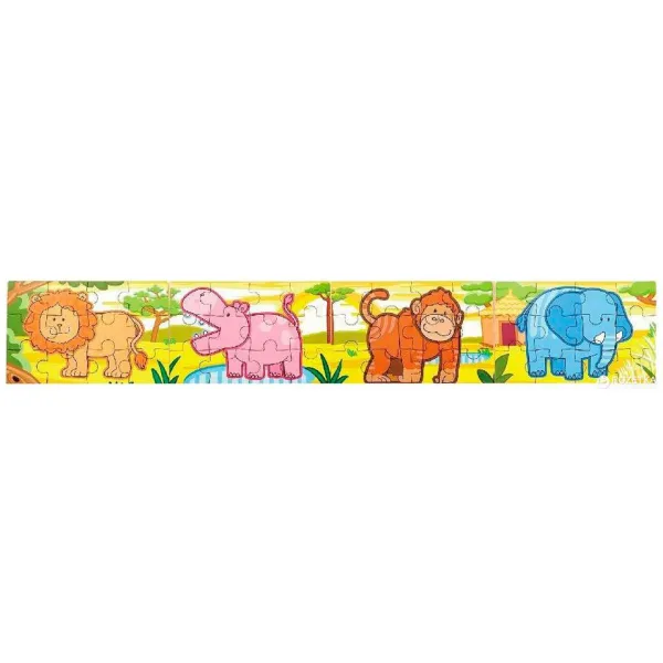 Viga drevené puzzle džungla