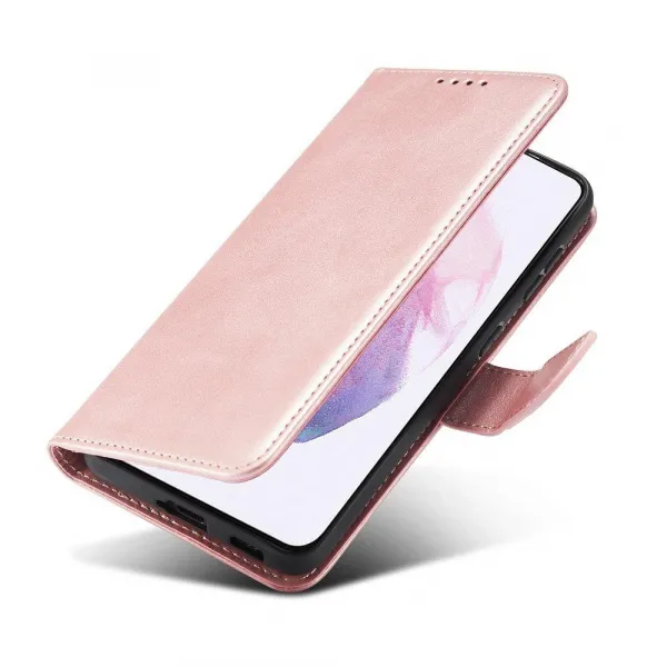 MG Magnet knižkové kožené puzdro na Samsung Galaxy S22 Plus, ružový