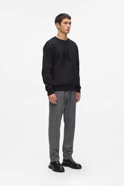Džínsy Karl Lagerfeld Kl Tapered Jeans Washed Dark Grey