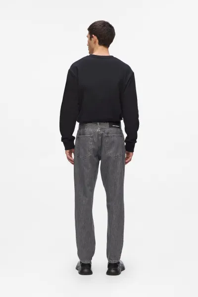 Džínsy Karl Lagerfeld Kl Tapered Jeans Washed Dark Grey