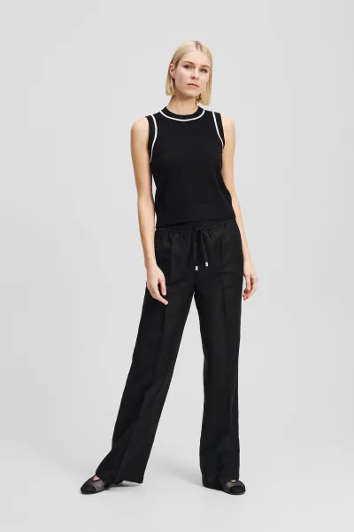 Tepláky Karl Lagerfeld Wide Leg Sweatpants Black