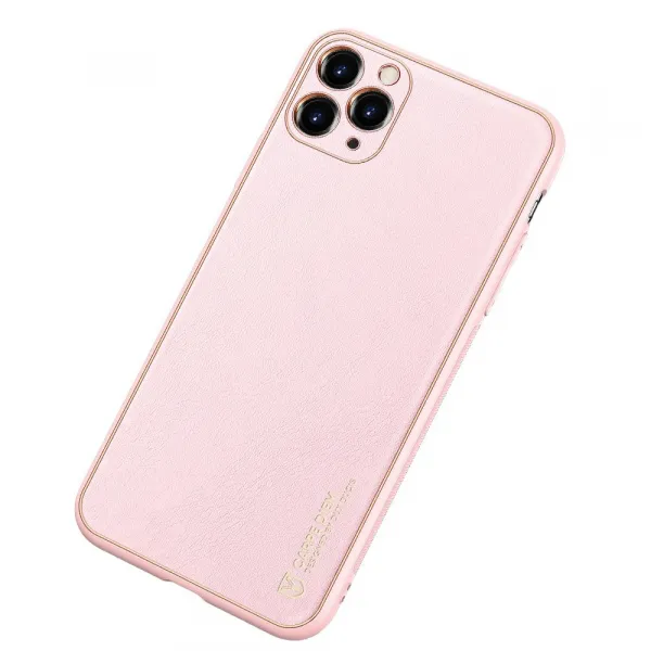 DUX DUCIS Yolo kožený kryt na iPhone 12 Pro Max, ružový