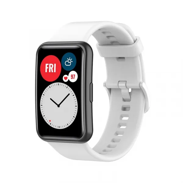 BStrap Silicone remienok na Huawei Watch Fit, white (SHU005C02)