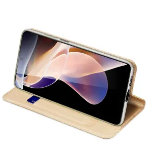 Dux Ducis Skin Pro knižkové kožené puzdro na Xiaomi Redmi Note 11 Pro Plus, zlaté