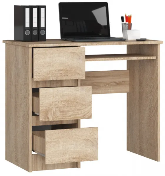 Ak furniture Písací stôl A-6 90 cm dub sonoma ľavý