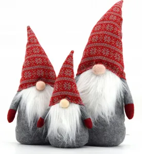 Tutumi Vianočný škriatok elf 019 - 50 cm červený/šedý