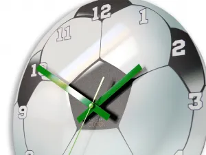 ModernClock Dětské nástěnné hodiny Fotbal 30 cm černobílé