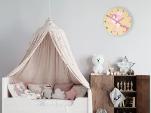 ModernClock Dětské nástěnné hodiny Ami Jednorožec 30 cm růžové