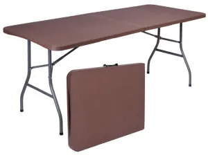 Turistický stolík s lavicami RATTAN hnedý