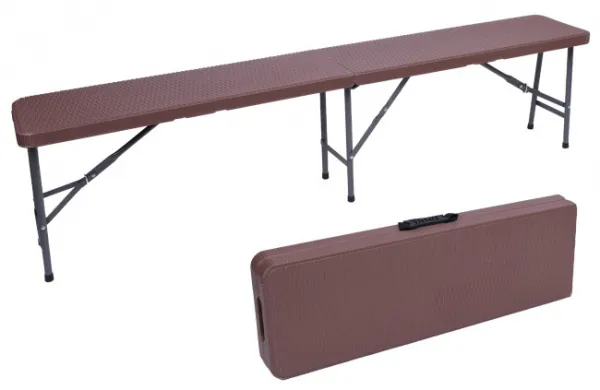 Turistický stolík s lavicami RATTAN hnedý