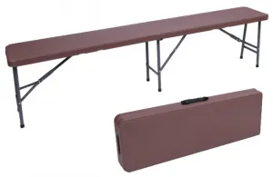 Turistický stolík s lavicami RATTAN hnedý
