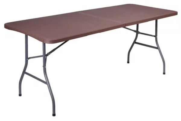 Turistický stolík s lavicami RATTAN hnedý