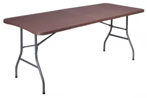 Turistický stolík s lavicami RATTAN hnedý