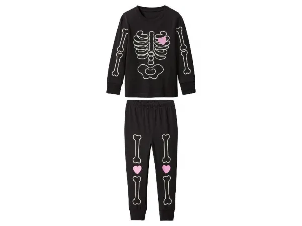 lupilu® Dievčenské pyžamo s halloweenskym motívom (čierna, 98/104)