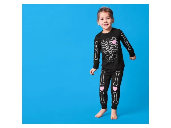 lupilu® Dievčenské pyžamo s halloweenskym motívom (čierna, 98/104)