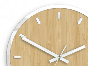 ModernClock Bambusové nástenné hodiny Bamboo 30 cm hnedé