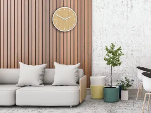 ModernClock Bambusové nástenné hodiny Bamboo 30 cm hnedé