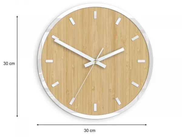 ModernClock Bambusové nástenné hodiny Bamboo 30 cm hnedé