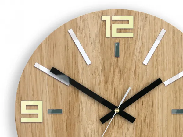 ModernClock Drevené nástenné hodiny Dexi 33 cm dub prírodný